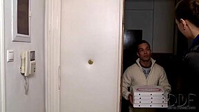 yo, check this horny kitty jane giving a wild blowjob to the pizza guy!
