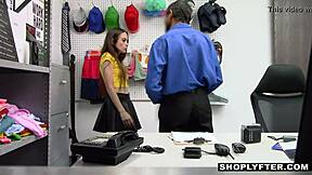 Naughty cop catches Lily Glee in the shop