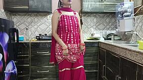 Naughty Saara Bhabhi shows virgin teen devar rough kitchen fucking