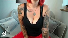 i love red leather leggings on her