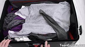 Redhead teen Emily Red gets hot cunnilingus before riding stiff cock.