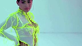 Amazing Latina teen Mia Valentine poses in lingerie showing her big ass