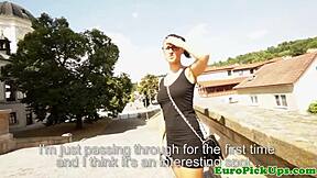 euro slut in glasses gets messy facial outdoors