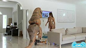 i-i got chased by trex lesbian, then fucked hard