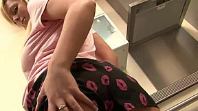 hot blonde teen 18+ masturbating her tight pussy in the kitchen 😍
