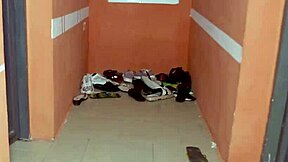 Horny While Sweeping, I Masturbate Watching Neighbor Fuck His Girlfriend