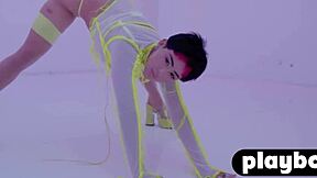 Amazing Latina teen Mia Valentine poses in lingerie showing her big ass