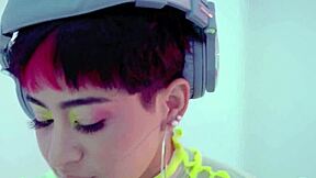 Amazing Latina teen Mia Valentine poses in lingerie showing her big ass