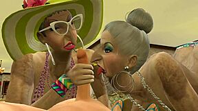 Posh German Grannies Suck Young Cocks in Wild Party