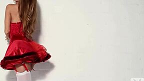 Leanna Decker as Little Red Riding Hood strips to reveal her huge natural boobs