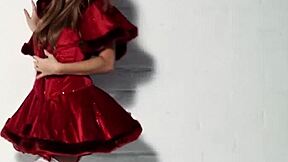 Leanna Decker as Little Red Riding Hood strips to reveal her huge natural boobs