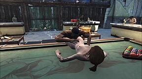 fo4 pool table party with cute anime group