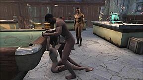 fo4 pool table party with cute anime group