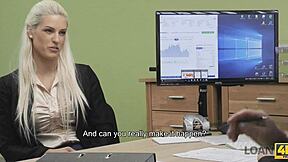 Pervert Guy Uses Money To Fuck Busty Blonde!