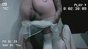 I record myself fucking my pussy with a dildo and masturbating my ass.