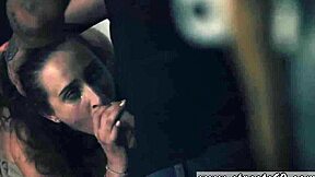 Tall brunette teen and milf in threesome