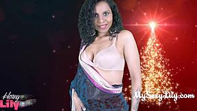 Horny Lily Christmas has sex with Indian on New Year