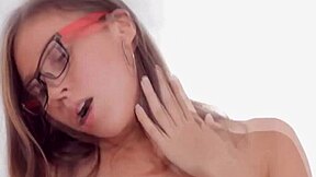 Nerdy girlfriend with glasses gets her pussy smashed hard and nasty.