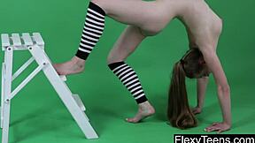 Anna Mostik, the Flexible Teen, Stuns with Naked Gymnastics!