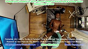 Rina Arem stranded, saved by Stacy Shepard at BondageClinic com.