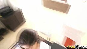 Amateur Teen Rides Cock In Reality Show With Glasses And Monster Dick