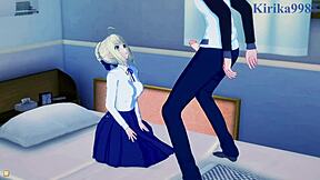 i cant believe saber rin tohsaka and shirou emiya have such intense sex in fate stay night hentai