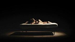 Ballgagged bondage damsel in leather punishment