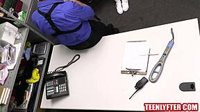 that teen got stripped and fucked for shoplifting, clothes ripped off