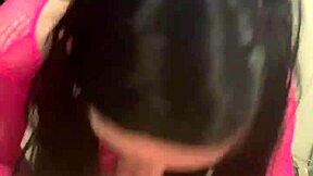 A petite teen 18+ eagerly sucks a massive monster cock in a hot blowjob scene.