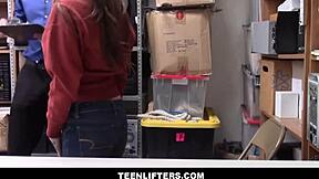 Skinny shoplifter Kenzi Ryans makes sex deal with officer to avoid police