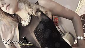 Oiled Colombian camgirl in submissive roleplay gets ass and pussy fucked