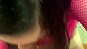 A petite teen 18+ eagerly sucks a massive monster cock in a hot blowjob scene.