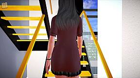 my new family in anime game with big tits