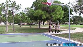 Real Teen Lesbians Engage In Intense Threeway Action At Party