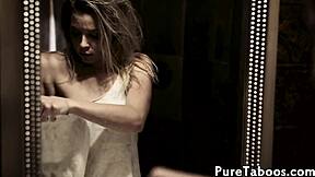 Young Blonde Babe Pussyfucks Guy After Shower - Can You Handle Her?