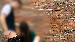 Wanna see public sexo? Latina teen sucks behind school with Mexican classmate!