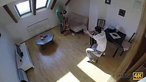 hunt4k guy watches hunter nail his girlfriend for cash