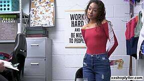 Sarah gets her ass fucked by the police officer at work.