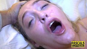 throated sub teen gets her pussy pounded with toys.