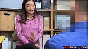 Wow! Young Shoplifter Teen Busted By Hung Mall Cop!