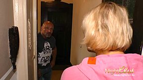 nightclub scene with old sack and young teen in blonde blowjob moment