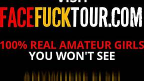 step daughter endures a brutal throat pounding all day.