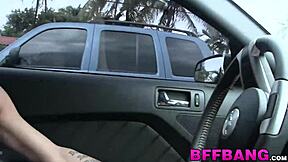 asian teen gets facial in pov after roadside teasing. she’s hammered hard by a group!