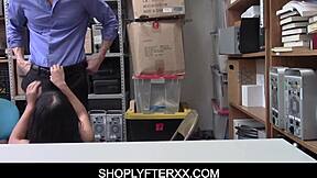 Brunette Latina Shoplifter Aryana Amatista Accused By Police Officer