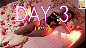 Hey, a wife and stepmother play an erotic game at home.