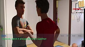 Hey, a wife and stepmother play an erotic game at home.