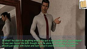 Hey, a wife and stepmother play an erotic game at home.