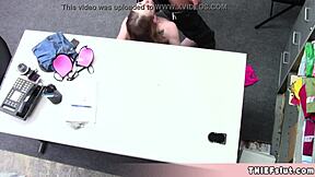 uhh cute blonde shoplifter givin her tight pussy for quick escape... damn i mean it!