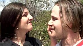 Amateur Video Emy Fucks A Tough Pig In The Woods Full Of Voyeurism And Enjoys Doggy Style