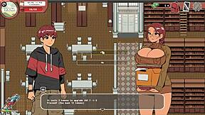 spooky milk life taboo hentai game pornplay ep 19, nerdy girl gives public handjob in the library 😏